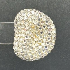 Vintage 80s 90s Rhinestone Clip On Earrings Silver Tone Clear Pave NOS