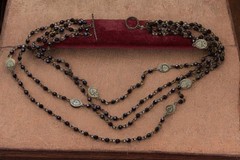 Antique Victorian Religious Multi Strand Drape Necklace Togggle Clasp Beautiful