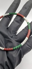 Vintage Red, White and Green Cloisonné 9.5″ round Bracelet