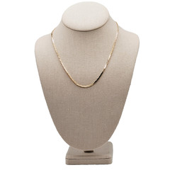 Classic Cobra or Snake Chain Bright Shiny Gold Tone Vintage 90s Necklace 18 Inch