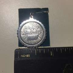 Vintage 1960s Griffith Sterling Happy Birthday Charm NOS