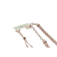 Anne Klein Rose Gold Tone Necklace & Bracelet Set Rhinestone Tag New