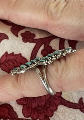 Vintage Native American Style Sterling Silver Turquoise Ring No Marks Size 5-1/4