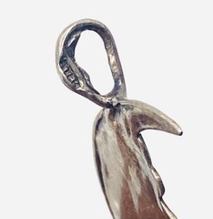 Vintage Art Nouveau Sterling Silver Charm Holder with Girl in the Moon Y2