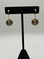 Vintage W. Germany Reversed Carved Intaglio PENGUIN Hand Painted Earrings