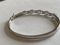 Sterling Silver Vintage Blue Topaz Bangle Bracelet