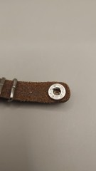 Vintage Western Leather Concho Bracelet Black Turquoise Accents Swallow Snap