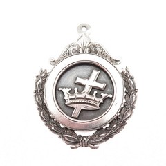 925 Sterling Antique Masonic Knight Templar General Excellence Medal Pendant