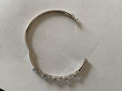 Sterling Silver Vintage Blue Topaz Bangle Bracelet