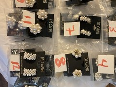Vintage Eve Caran 1980’s/1990’s FABRICATED PEARL VINTAGE CLIP EARRINGS NWT St#03