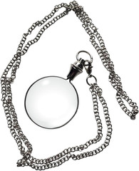 10X Magnifiers Glass Pendant,Brass Vintage Style,Chain Necklace with 40Mm