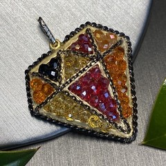 Vintage Crystal Pendant Estate Jewelry Pre-Owned Unusual Gem-Shaped