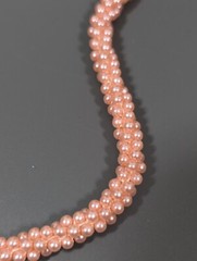 Vintage Pink Faux Pearl Cluster Bead Choker Necklace Classic MCM 15 in Collar