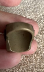 Vintage Mexican Biker Indian Chief Enamel Brass Tone Ring Size 8.75 To 9