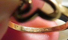 Vintage Used Two Hearts Together 18K HGF Ring Size 4.75 Tiny Pinky Unbranded GUC