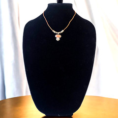 KC Necklace Pendant Cord Vintage Silver Plated Two Gemstones Signed Extender
