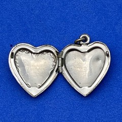 Vintage Heart Locket Pendant Sterling Silver Engraved I Love You .75″