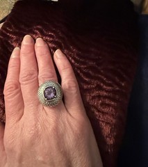 Vintage Ross-Simons Amethyst In Sterling Silver Dome Statement Ring Size 8