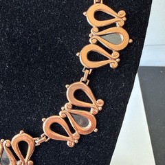 Beautiful Renoir Copper Demi Parure Necklace + Clip Earrings Set