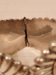 Vintage 1940’s Taxco JAL Sterling Silver Feather Clamper Bracelet