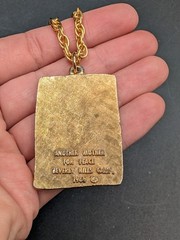 1968 Another Mother for Peace Anti War Vietnam Gold Tone Pendant 25″ Necklace