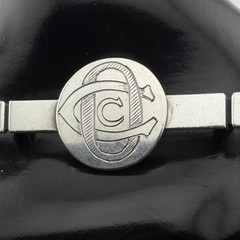 Elegant Vintage Sterling Silver Monogram Brooch | Signed FRAPPE | Dated 1959