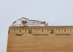 Antique Edwardian Lavalier 10K Gold 2mm Diamond Seed Pearl Pendant Art Nouveau