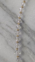 Antique Art Deco 1920s Cut Crystal Faceted Beaded Necklace 19 1/2″