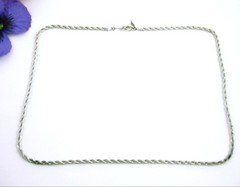 Revlon ROPE NECKLACE Vintage Twisted Silvertone 24″ CHAIN Costume Jewelry Signed