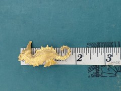 Vintage Brushed Gold Tone Figural Nautical Seahorse Brooch Pin
