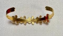AUTHENTIC SWOBODA CUFF BRACELET ~ GENUINE MOONSTONE, RUBY ~ BEAUTIFUL!