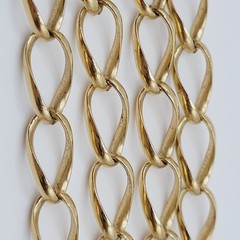 Curved Curb Oval Link Shiny Gold Tone Versatile Single Chain Necklace 24 inch
