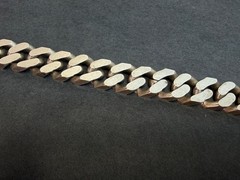 VTG Solid Sterling Silver 925 Panzer Chain Man Curb Links Bracelet Lobster 9”