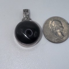 925 Sterling Silver And Black Onyx Pendant