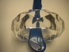Chunky Thick CRYSTAL-CLEAR FACETED Lucite Acrylic Bangle Bracelet BEAUTIFUL