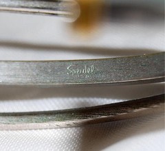 Vintage Speidel Gold Tone Top & Bottom Bars w/ Silver Tone Center Cuff Bracelet