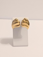 Vintage AVON Gold Tone Textured Wave Shaped Stud Drop Earrings 1 3/4″.