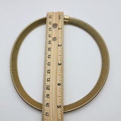 Vintage Matte Gold-Tone Omega Chain Choker Necklace 17 Inches Fold Over Clasp