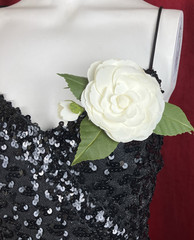 Vintage Camellia flower silk pin boutonniere lapel Millenary for Hat or Cocktail