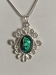 BIG Sale*Hand-CRAFTED VTG.CREATED OPAL PENDANT-No Chain Included