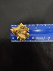 Vintage Ivy Leaf Eternal Life Symbol Brooch Gold Tone Metal Leaf Cast 1.5 Inch