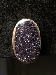 Antique Taxco Sterling Silver Purple Goldstone Gemstone Earrings .5 Inches 10…