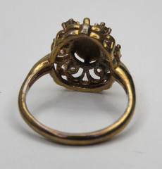 Vintage Uncas Mfg Co 14Kt HGE Electroplated Ladies Tiger Eye Size 6 Ring