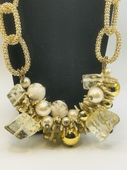 Vintage Maximalist Acrylic Beaded 24” Necklace Jewelry Statement Piece Estate