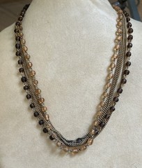 Retro Gold tone 24 Inch 5 strand Chain necklace