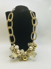 Vintage Maximalist Acrylic Beaded 24” Necklace Jewelry Statement Piece Estate