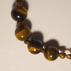 Vintage Tiger’s Eye Bead Necklace Germany 18.5 inch