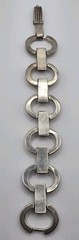 Vtg Sterling Silver 925 Taxco Mexico Modernist Circle Link Bracelet 6.75″ 30g