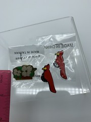 Virginia State Bird Red Cardinal Dogwood Pin Pinback Lapel Jewelry Metal Enamel