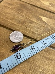 Vintage 1950s Italy 14k GF Amethyst Pendant Necklace 15”